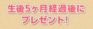 生後5ヶ月経過後にプレゼント！